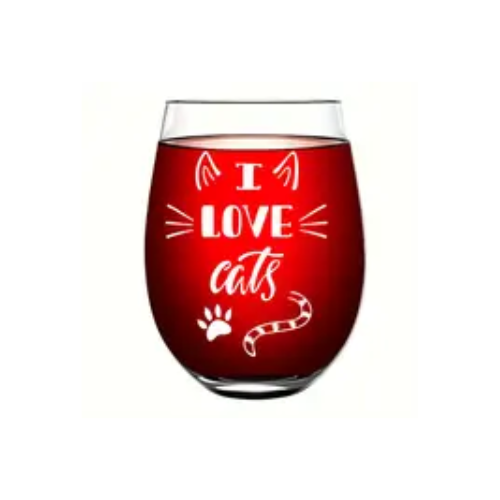 Glas kat “I love cats” OP=OP