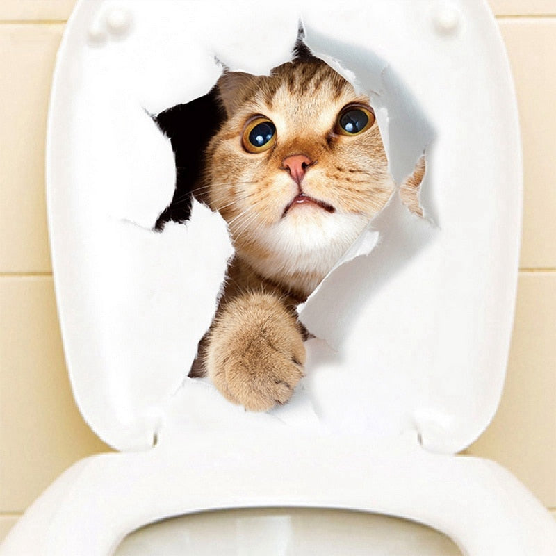 The Happy Cat Shop | Katten stickers 3D 😻 Katten sticker 3D rode kat - Kiekeboe